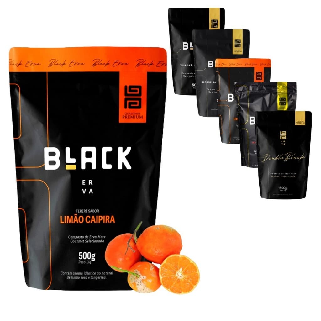 Erva Mate Tereré BLACK ERVA Premium 500g Todos os sabores - ERVA BLACK