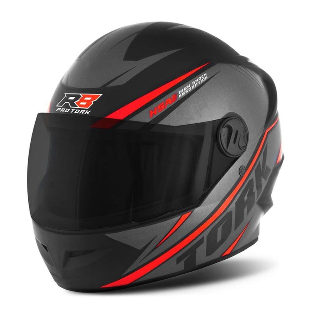 Capacete Moto Cidade R8 Lançamento Pro Tork Universal Integral Promoção Viseira Fumê e Narigueira