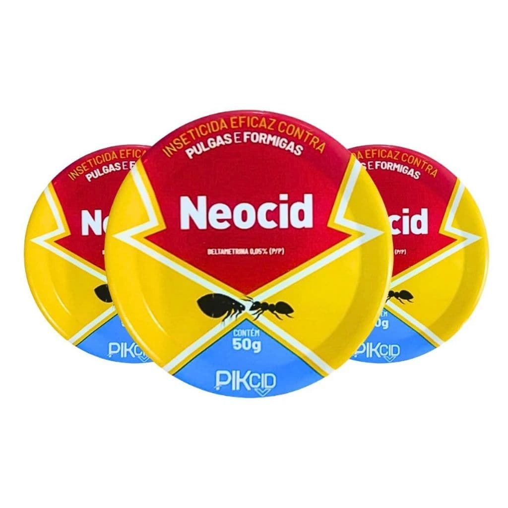 Neocid Pó Original 50g 3 Unidades Clássico no Controle de Insetos para Sua Casa Contra Barata Formiga