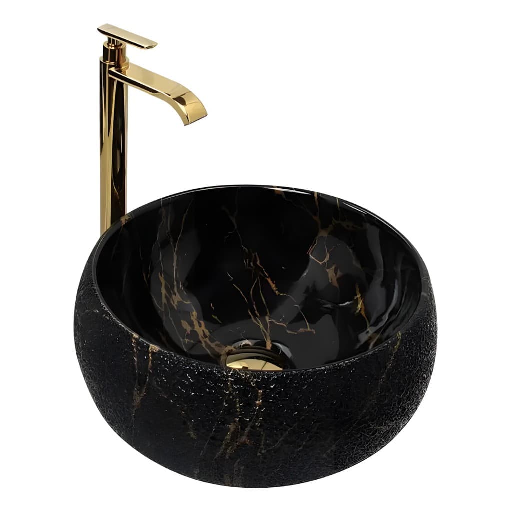 Cuba Pia Louca Cerâmica Apoio Banheiro 39 x 39 cm Black Pearl