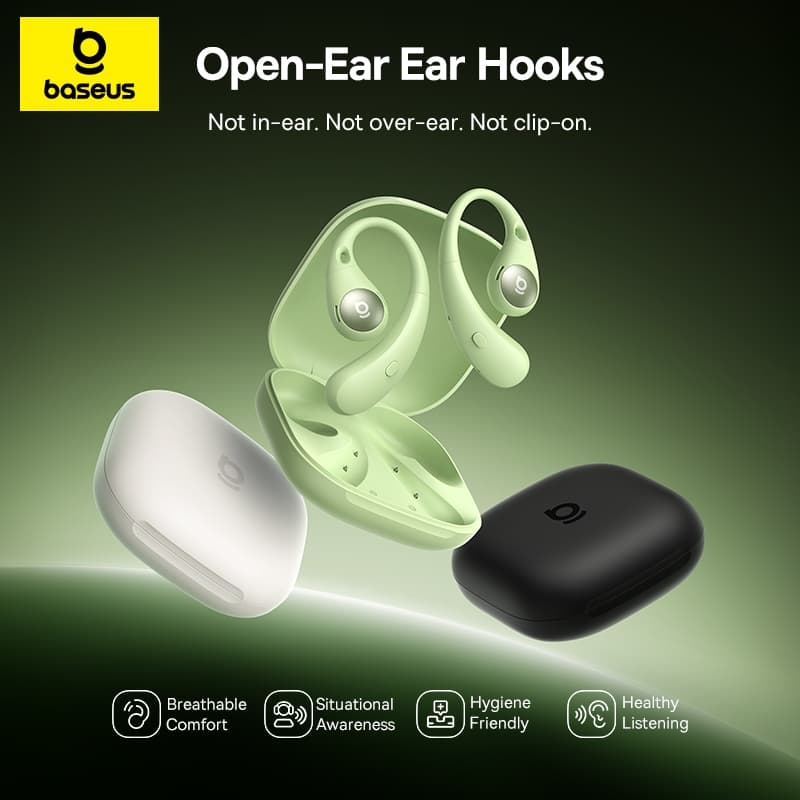 Baseus Eli Sport 2 Fones De Ouvido Sem Fio Verdadeiros De Orelha Aberta , Design Leve ZeroSense , Bluetooth 6.0 , Reprod