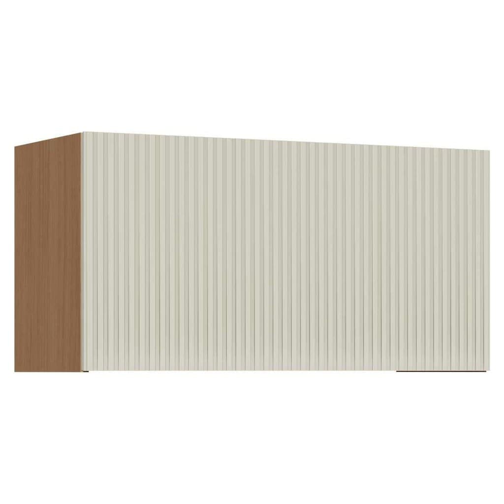 Armário Aéreo p/ Cozinha Simone Mendes c/ 1 Porta Basculante 80cm Carvalho/Cinza - Nesher