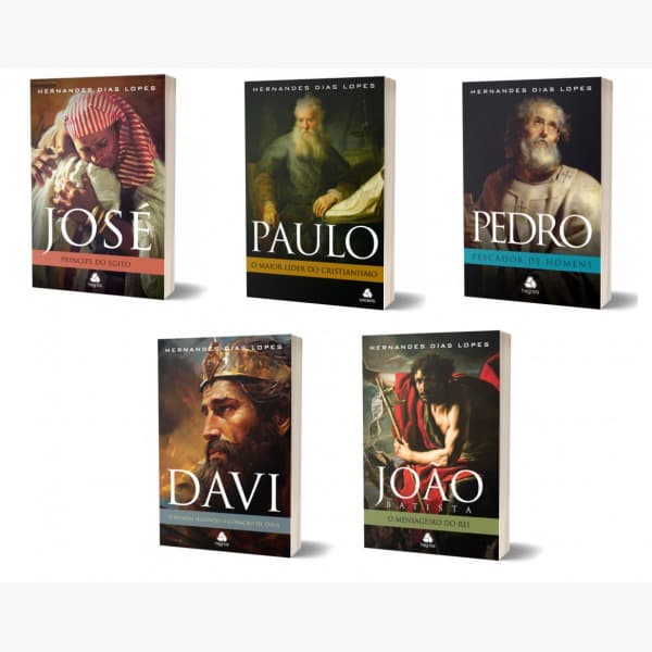 Kit 5 livros | Homens de Fé | Pedro | Paulo | João Batista | José e Davi | Hernandes Dias Lopes