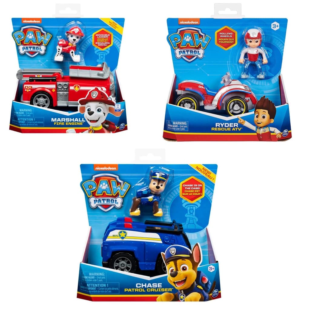 Kit Veículos Patrulha Canina Solido Chase Marshall Ryder Boneco Brinquedo