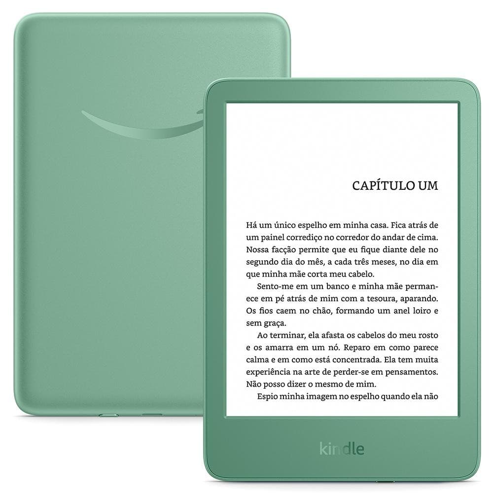 Kindle 16GB modelo2024, tela antirreflexo, troca de página rápida, luz ajustável e bateria longa duração, Cor Verde