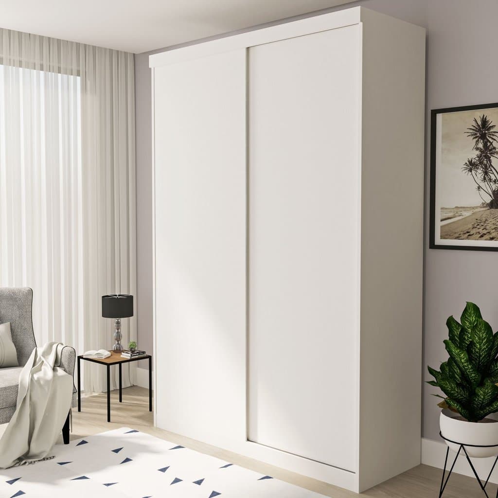 Guarda Roupa Solteiro Premium Salvador 138cm 2 Portas 2 Gavetas Yescasa Branco Branco