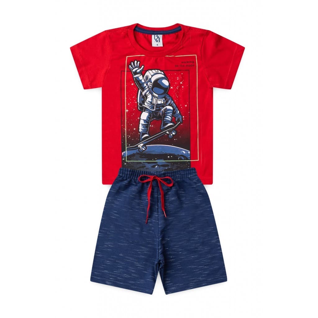 Conjunto Infantil Masculino Pisando Na Lua